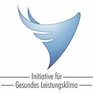 Ein Symbol welches einen blauen Flügel eines Vogels zeigt mit der Aufschrift Initiative für gesundes Leistungsklima untendrunter. Dieses Bild findet man auf der Webseite vom Bundesverband Burnout und Depression.