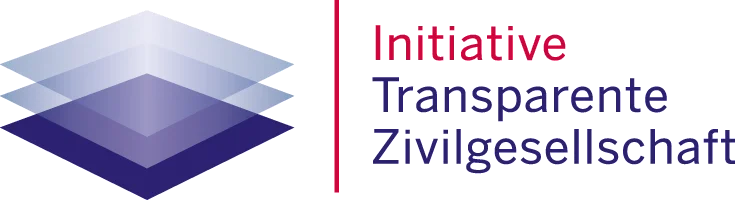 Ein Symbol mit 3 Quadraten liegen halbtransparent aufeinander in verschiedenen Lilatönen. Rechts daneben steht die Aufschrift Initiative Transparente Gesellschaft. Dieses Bild findet man auf der Webseite vom Bundesverband Burnout und Depression.